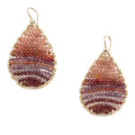 Gold Teardrops in Garnet Ombre, Medium