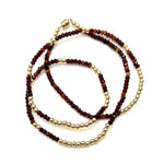 Triple Wrap Bracelet - Hessonite Garnets