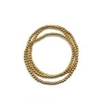 Gold Beaded Stretch Bracelet- 3mm-Single