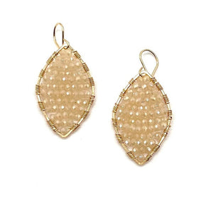 Gold Marquise Earrings Champagne, Medium