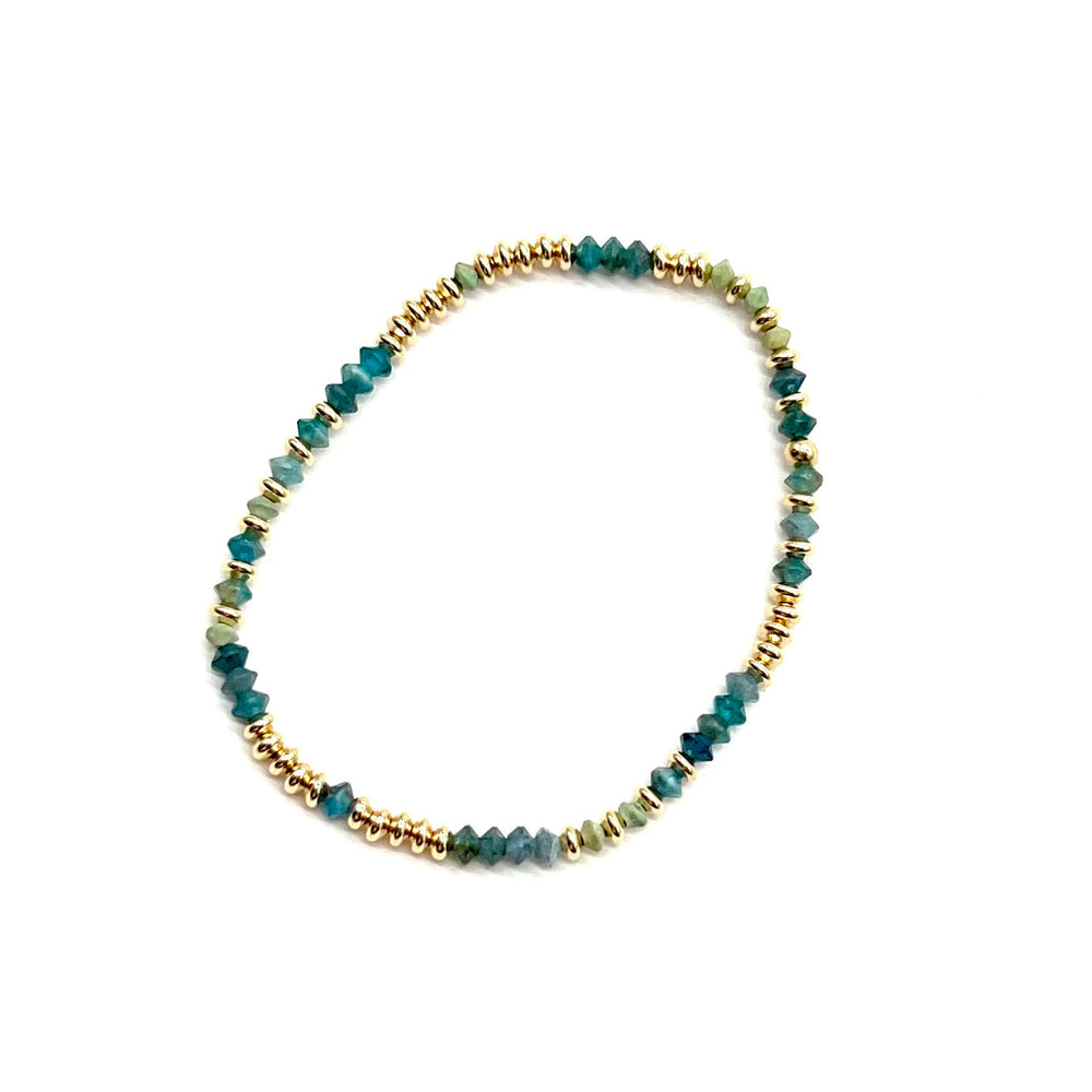 Gold + Apatite Saucer Beaded Bracelet