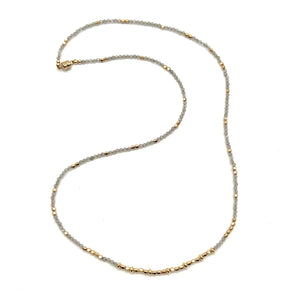 
            
                Load image into Gallery viewer, Triple Wrap Bracelet - Labradorite + Gold
            
        