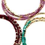 Triple Wrap Bracelet - Rhodolite