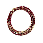 Triple Wrap Bracelet - Rhodolite