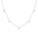 14k Gold + Diamond Triangle Spike Necklace