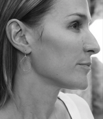 Gold Teardrop Earrings in Midnight, Small