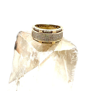 14K Gold + Diamond Art Deco Ring