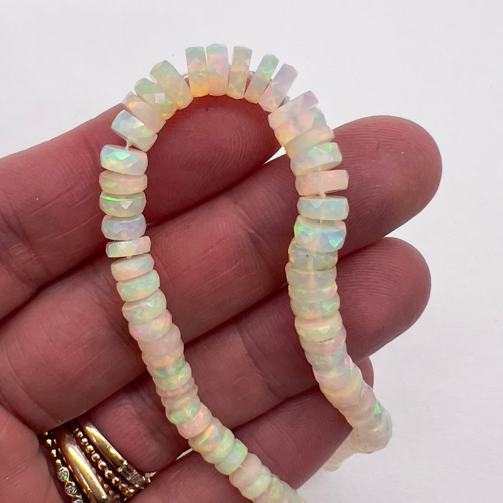 Faceted Heishi Opal Necklace - 16”