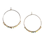 Gold Filled Hoops with Golden Opals, Large
