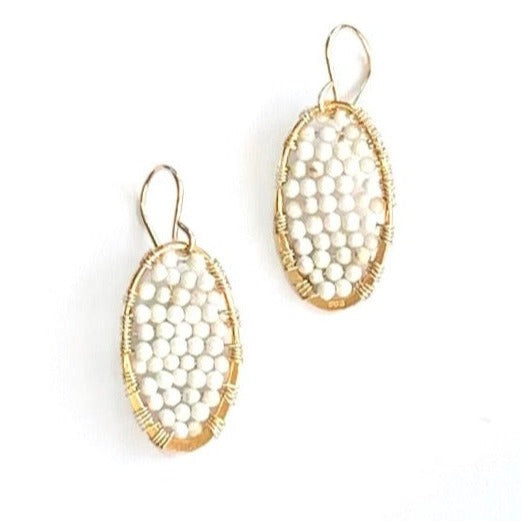 Gold Oval Earrings, Small