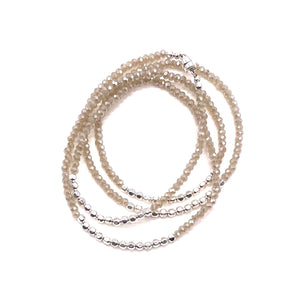 Quadruple Wrap Bracelet - Silver Cloud