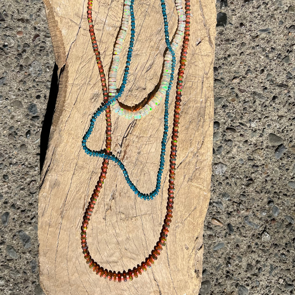 Faceted Heishi Opal Necklace - 16”