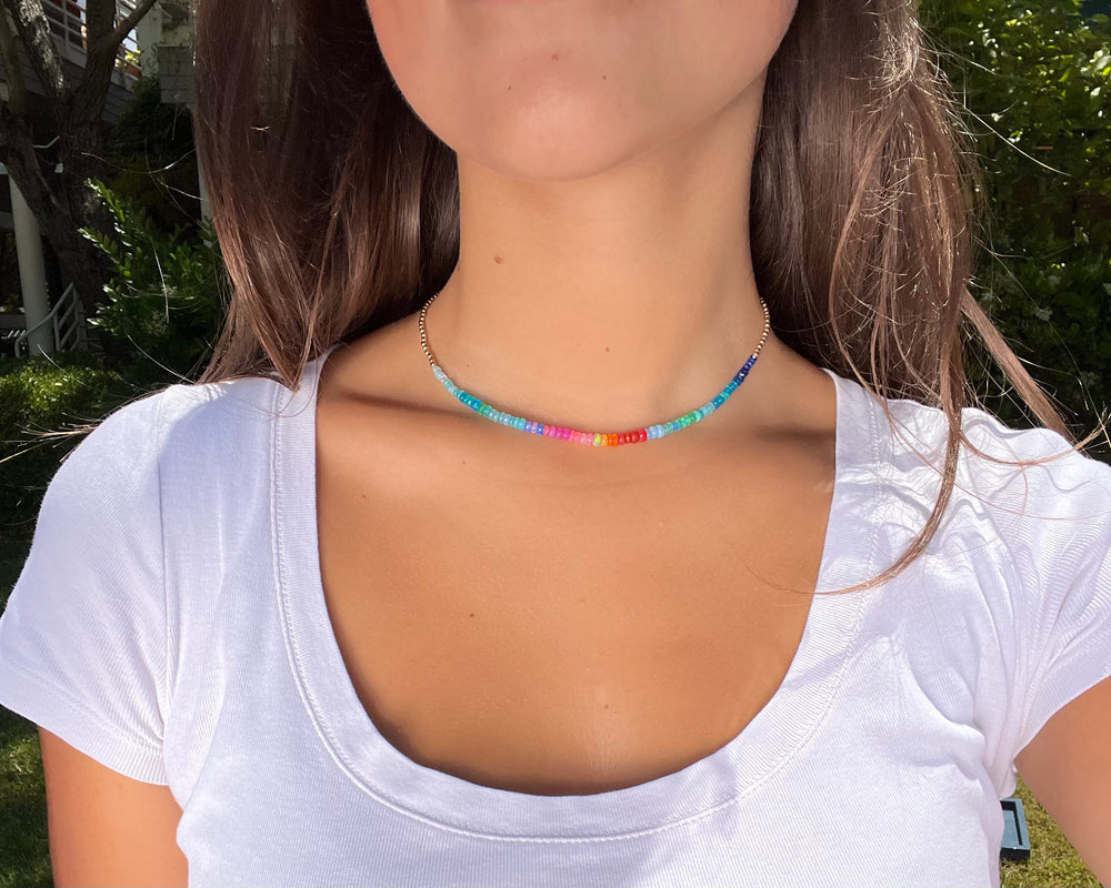New Rainbow Opal Necklace - 15.5”