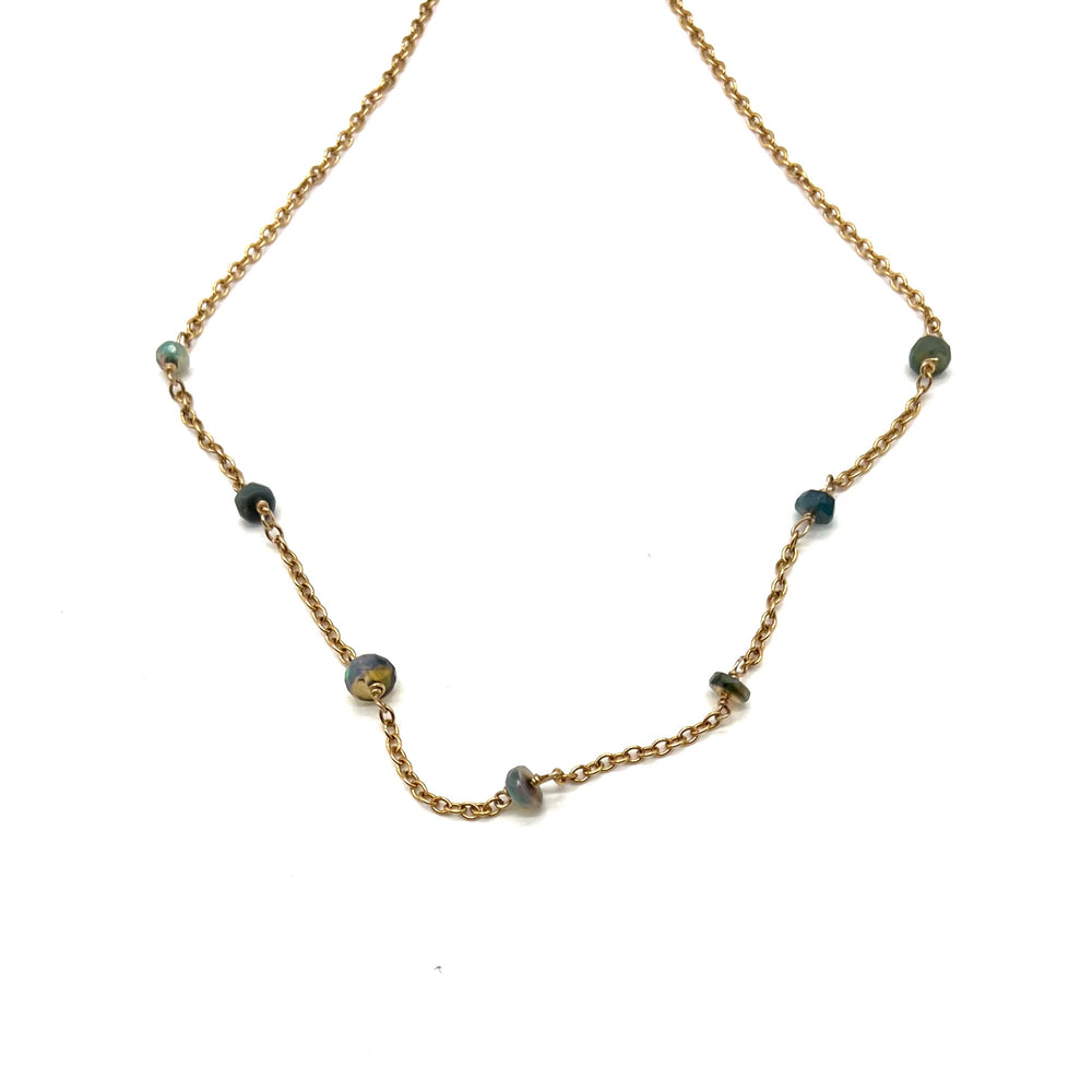 Opal + Gold Chain Necklace