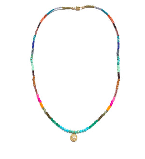Rainbow + Pave Diamond Pendant Necklace