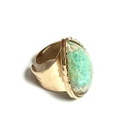 Turquoise Teardrop Cuff Ring - Large