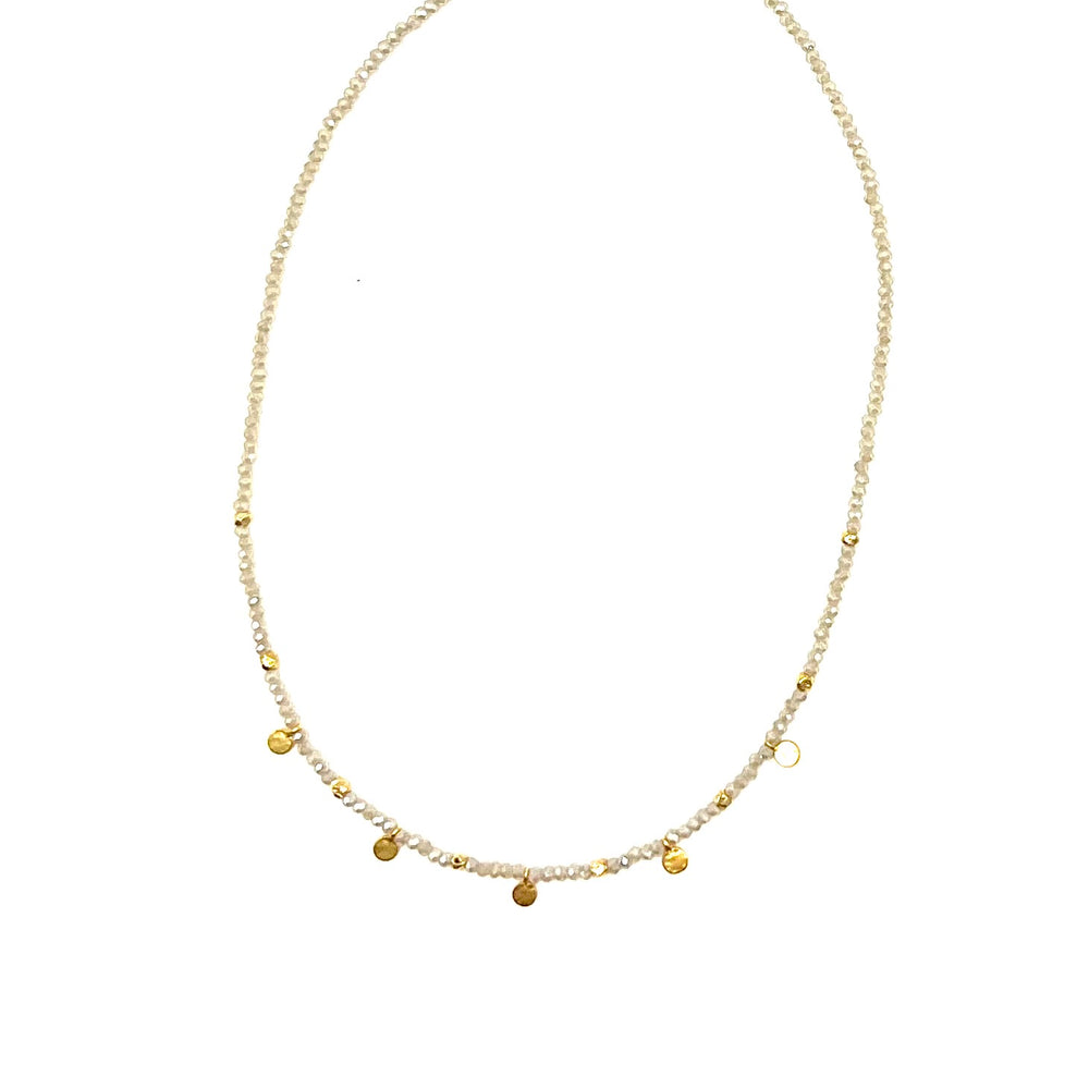 Gold Disk + Micro-Crystal Triple Wrap in Sea Spray