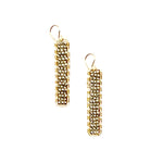 Gold Mini Sticks Earrings -Silver Pyrite