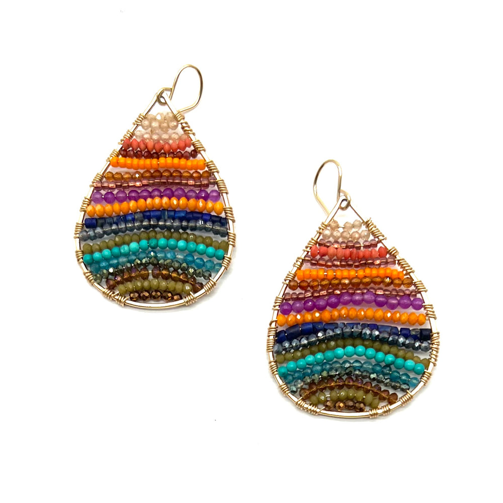 Gold Teardrop Earrings in Fall Festival, Medium