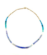 Fire Opal Necklace in Violet Ombre - 16”