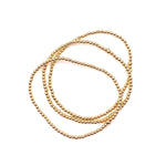 Gold Beaded Stretch Bracelet- 2mm-Single