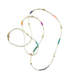 Quadruple Wrap Bracelet - White Rainbow