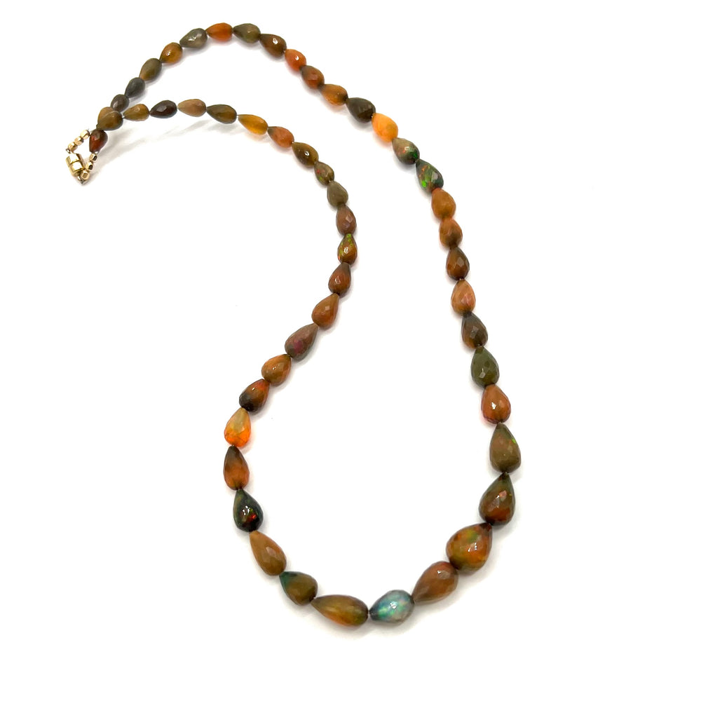 Teardrop Fire Opal Necklace - 18.5"