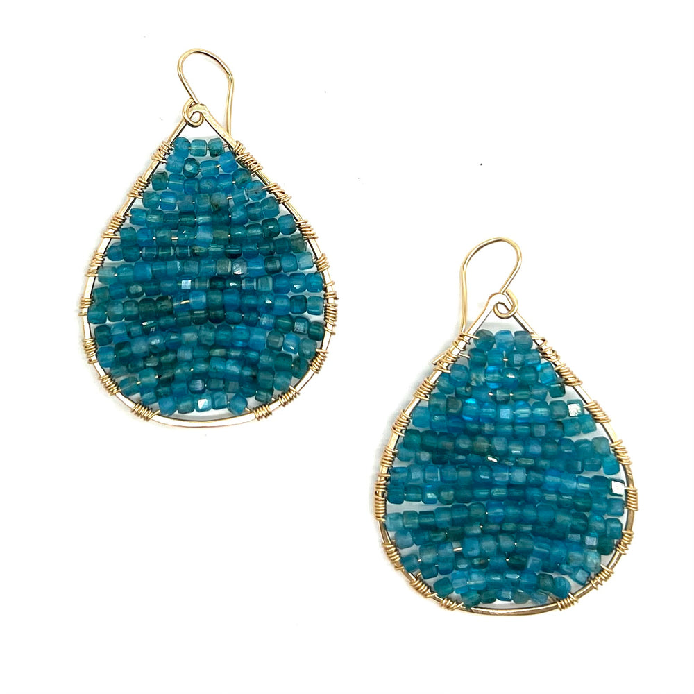 
            
                Load image into Gallery viewer, Gold Teardrops in Apatite, Medium
            
        