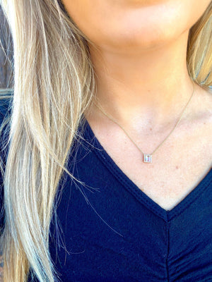 Diamond Tourmaline Necklace in 14k Gold